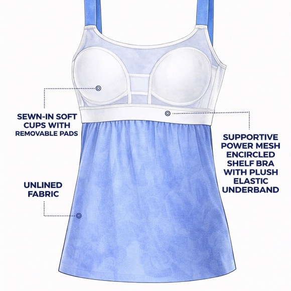 NEW 2 Piece Swim Tankini Set, yellow sunset #SW-T2-0034 - Picture 4 of 5